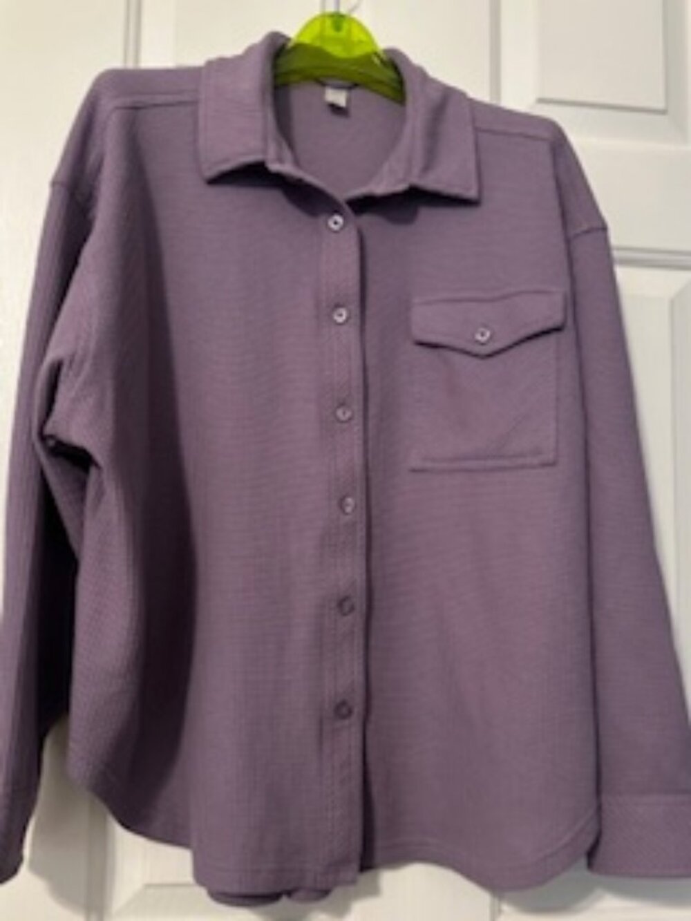 Dusty lavender, button down, lounge shirt Sz M